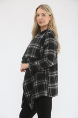 Saloos Women’s Plaid Open Front Lightweight Coat with Side Pockets