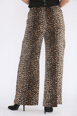 Saloos Women’s Leopard Print Wide Leg Trousers