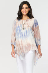 Saloos Asymmetric Hem Tie-Dye Top