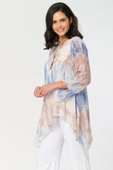 Saloos Asymmetric Hem Tie-Dye Top